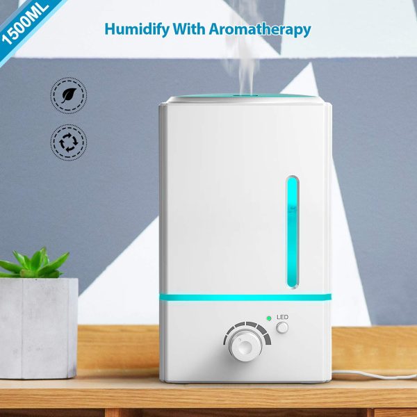 1500ml Aroma Essential Oil Diffuser Large - Exqline Diffuser for Large Room, Large Aromatherapy Diffuser/Humidifier, Unique Diffusers for Essential Oils(White) - Image 8