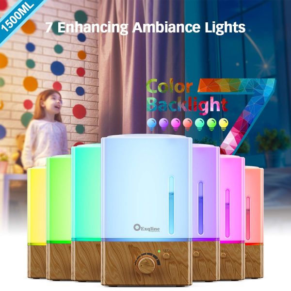 1500ml Aroma Essential Oil Diffuser Large - Exqline Diffuser for Large Room, Large Aromatherapy Diffuser/Humidifier, Unique Diffusers for Essential Oils(White) - Image 11