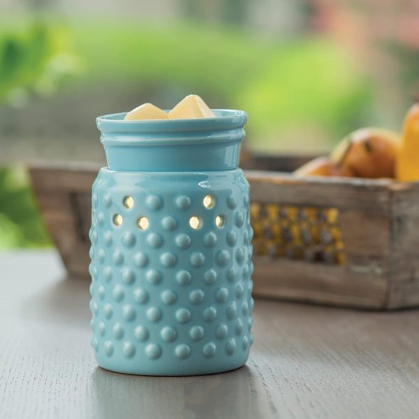 CANDLE WARMERS ETC. Midsized Illumination Fragrance Warmer- Light-Up Warmer for Warming Scented Candle Wax Melts and Tarts or Fragrance Oils to Freshen Smaller Rooms, Blue Hobnail - Image 3