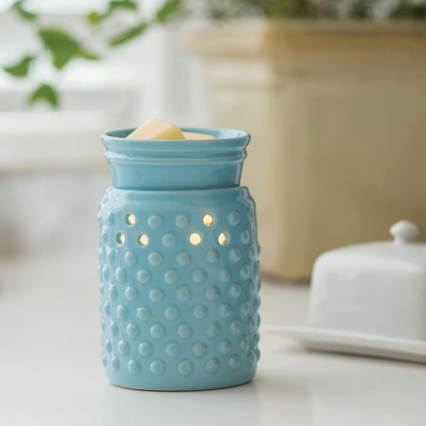 CANDLE WARMERS ETC. Midsized Illumination Fragrance Warmer- Light-Up Warmer for Warming Scented Candle Wax Melts and Tarts or Fragrance Oils to Freshen Smaller Rooms, Blue Hobnail - Image 4