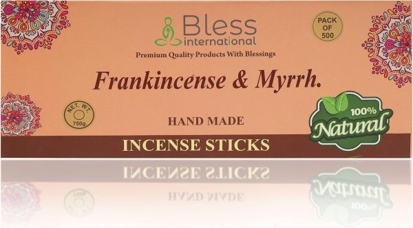 Bless-Frankincense-and-Myrrh 100%-Natural-Handmade-Hand-Dipped-Incense-Sticks Organic-Chemicals-Free for-Purification-Relaxation-Positivity-Yoga-Meditation The-Best-Woods-Scent (500 Sticks (750GM)) - Image 7