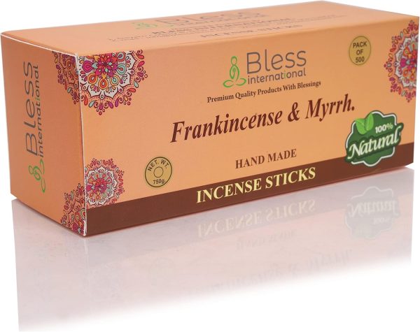 Bless-Frankincense-and-Myrrh 100%-Natural-Handmade-Hand-Dipped-Incense-Sticks Organic-Chemicals-Free for-Purification-Relaxation-Positivity-Yoga-Meditation The-Best-Woods-Scent (500 Sticks (750GM)) - Image 8