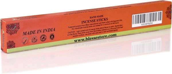 Bless-Frankincense-and-Myrrh 100%-Natural-Handmade-Hand-Dipped-Incense-Sticks Organic-Chemicals-Free for-Purification-Relaxation-Positivity-Yoga-Meditation The-Best-Woods-Scent (500 Sticks (750GM)) - Image 89