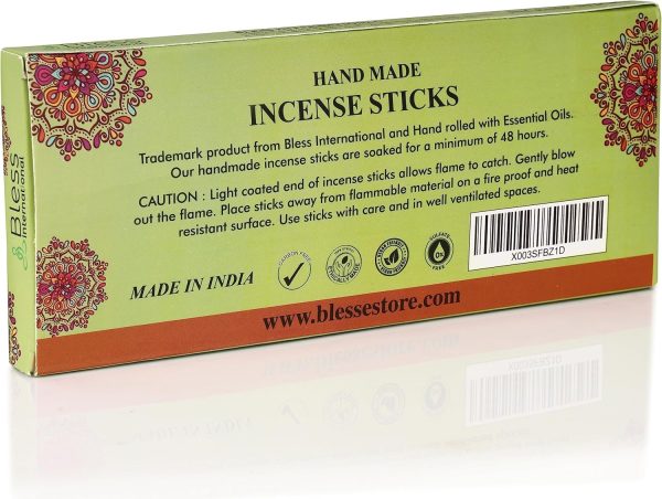 Bless-Frankincense-and-Myrrh 100%-Natural-Handmade-Hand-Dipped-Incense-Sticks Organic-Chemicals-Free for-Purification-Relaxation-Positivity-Yoga-Meditation The-Best-Woods-Scent (500 Sticks (750GM)) - Image 125