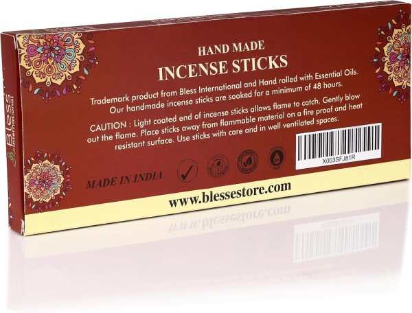 Bless-Frankincense-and-Myrrh 100%-Natural-Handmade-Hand-Dipped-Incense-Sticks Organic-Chemicals-Free for-Purification-Relaxation-Positivity-Yoga-Meditation The-Best-Woods-Scent (500 Sticks (750GM)) - Image 128