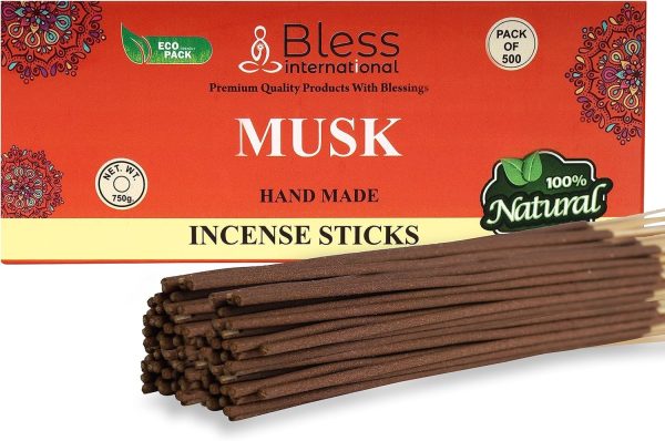 Bless-Frankincense-and-Myrrh 100%-Natural-Handmade-Hand-Dipped-Incense-Sticks Organic-Chemicals-Free for-Purification-Relaxation-Positivity-Yoga-Meditation The-Best-Woods-Scent (500 Sticks (750GM)) - Image 139