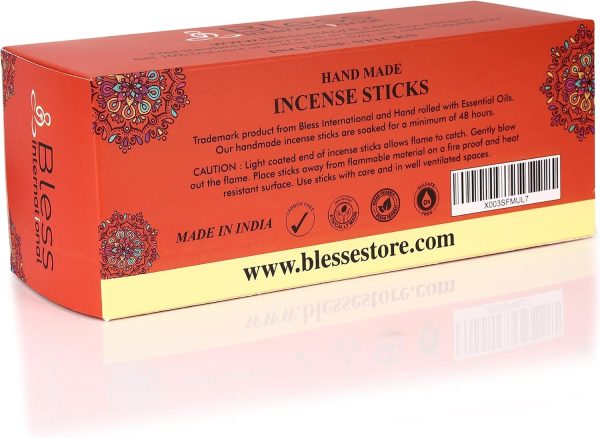 Bless-Frankincense-and-Myrrh 100%-Natural-Handmade-Hand-Dipped-Incense-Sticks Organic-Chemicals-Free for-Purification-Relaxation-Positivity-Yoga-Meditation The-Best-Woods-Scent (500 Sticks (750GM)) - Image 141