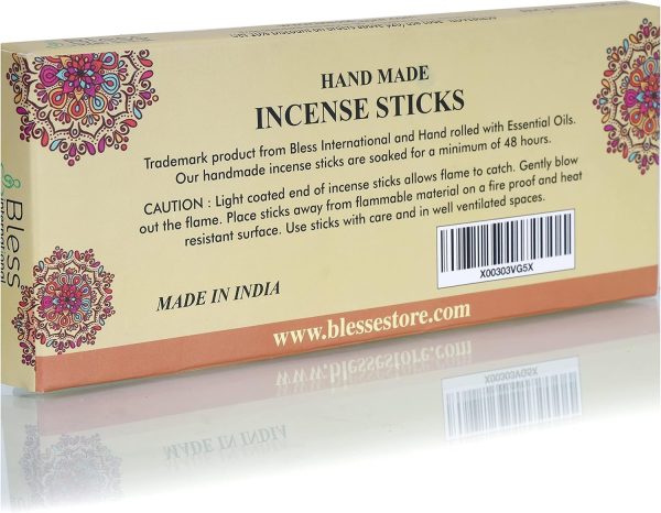 Bless-Frankincense-and-Myrrh 100%-Natural-Handmade-Hand-Dipped-Incense-Sticks Organic-Chemicals-Free for-Purification-Relaxation-Positivity-Yoga-Meditation The-Best-Woods-Scent (500 Sticks (750GM)) - Image 167