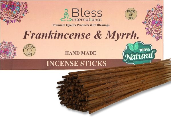 Bless-Frankincense-and-Myrrh 100%-Natural-Handmade-Hand-Dipped-Incense-Sticks Organic-Chemicals-Free for-Purification-Relaxation-Positivity-Yoga-Meditation The-Best-Woods-Scent (500 Sticks (750GM)) - Image 177