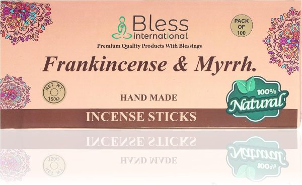 Bless-Frankincense-and-Myrrh 100%-Natural-Handmade-Hand-Dipped-Incense-Sticks Organic-Chemicals-Free for-Purification-Relaxation-Positivity-Yoga-Meditation The-Best-Woods-Scent (500 Sticks (750GM)) - Image 178