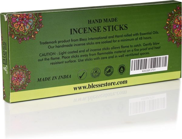 Bless-Frankincense-and-Myrrh 100%-Natural-Handmade-Hand-Dipped-Incense-Sticks Organic-Chemicals-Free for-Purification-Relaxation-Positivity-Yoga-Meditation The-Best-Woods-Scent (500 Sticks (750GM)) - Image 187