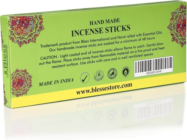 Bless-Frankincense-and-Myrrh 100%-Natural-Handmade-Hand-Dipped-Incense-Sticks Organic-Chemicals-Free for-Purification-Relaxation-Positivity-Yoga-Meditation The-Best-Woods-Scent (500 Sticks (750GM)) - Image 195