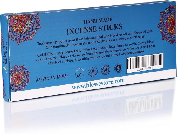 Bless-Frankincense-and-Myrrh 100%-Natural-Handmade-Hand-Dipped-Incense-Sticks Organic-Chemicals-Free for-Purification-Relaxation-Positivity-Yoga-Meditation The-Best-Woods-Scent (500 Sticks (750GM)) - Image 198