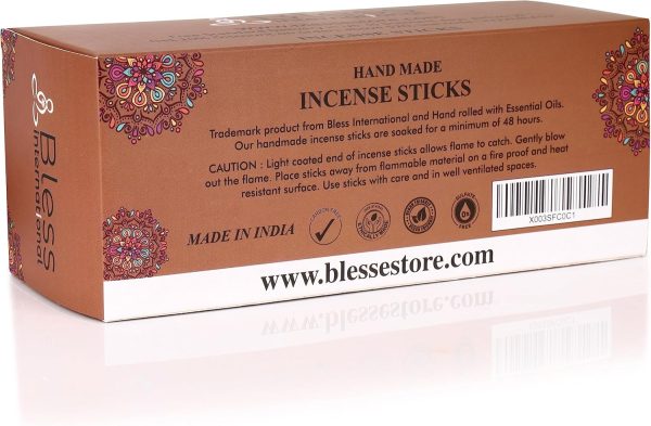 Bless-Frankincense-and-Myrrh 100%-Natural-Handmade-Hand-Dipped-Incense-Sticks Organic-Chemicals-Free for-Purification-Relaxation-Positivity-Yoga-Meditation The-Best-Woods-Scent (500 Sticks (750GM)) - Image 211