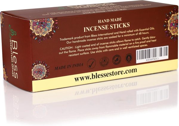 Bless-Frankincense-and-Myrrh 100%-Natural-Handmade-Hand-Dipped-Incense-Sticks Organic-Chemicals-Free for-Purification-Relaxation-Positivity-Yoga-Meditation The-Best-Woods-Scent (500 Sticks (750GM)) - Image 220