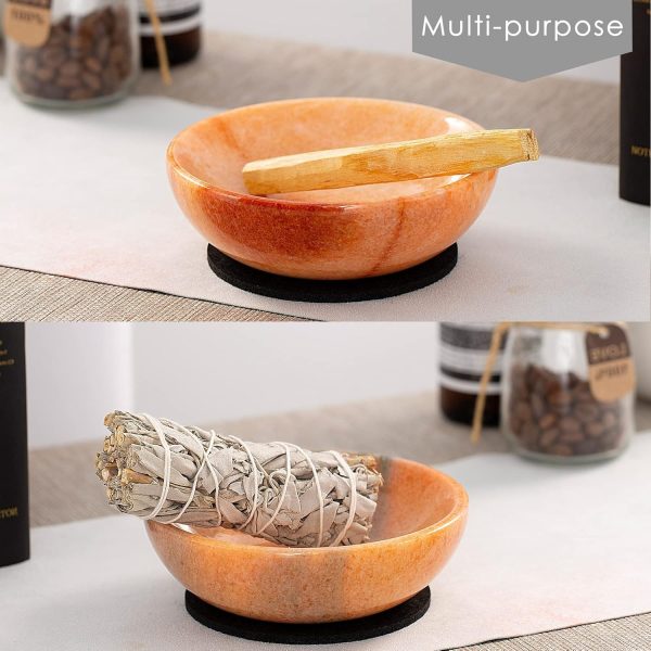 Rare Natural Red Marble Incense Holder, Beautiful Incense Burner for Meditation, 9 Incense Holes Suitable for Most Incense Types, Easily Grab All Incense Ash (Sunset Red) - Image 6