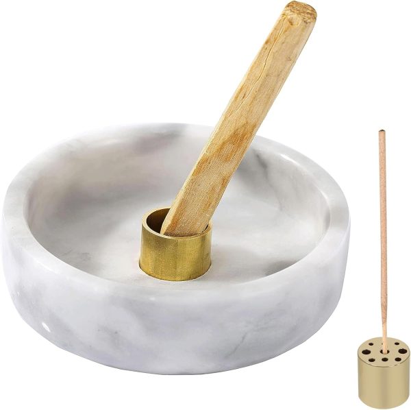 Palo Santo Holder, Natural Marble Incense Burner for Palo Santo Sticks, Handmade Palo Santo Wood Incense Stick Holder(Natural Black) - Image 10