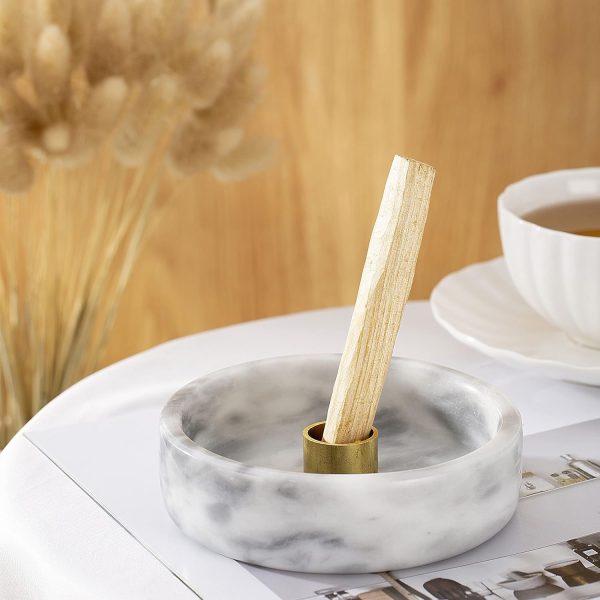 Palo Santo Holder, Natural Marble Incense Burner for Palo Santo Sticks, Handmade Palo Santo Wood Incense Stick Holder(Natural Black) - Image 16