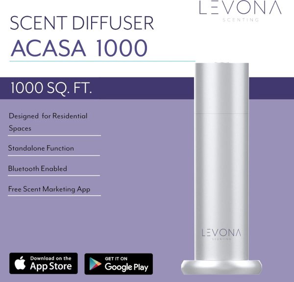 Levona Scent Essential Oil Diffuser - Plug in Air Freshener for Home, Essential Household Supplies & Hotel Use, Waterless Diffuser & Nebulizer, 1000 sqft - Acasa 1000, Gold (120ml Oil Included) - Image 10