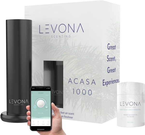 Levona Scent Essential Oil Diffuser - Plug in Air Freshener for Home, Essential Household Supplies & Hotel Use, Waterless Diffuser & Nebulizer, 1000 sqft - Acasa 1000, Gold (120ml Oil Included) - Image 15