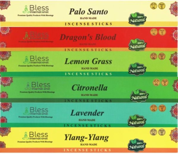 Bless-International-Frankincense-and-Myrrh-Patchouli-Rose-Sandalwood-Nag-Champa-White-Sage Natural-Handmade-Organic-for-Relaxation-Positivity-Yoga-Meditation 150-Sticks-25x6-Fragrances with Holder - Image 17