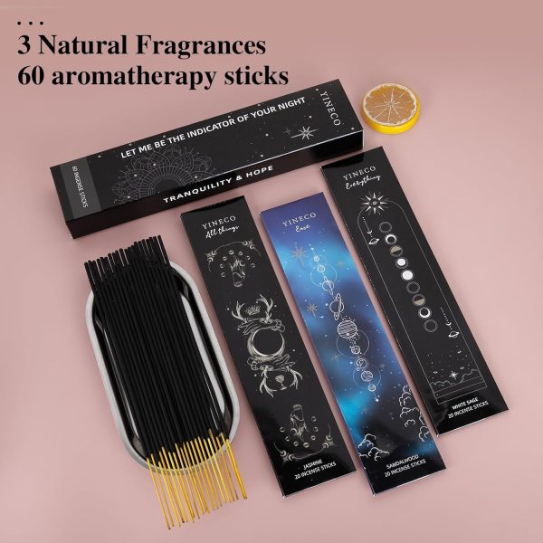 White Sage and Sandalwood Sticks-100 Insence Sticks + Incense Stick Holder Bundle with 6 Most Liked Fragrances Including Dragon's Blood,Lavender,Jasmine or Inciensos, Sleep Incents - Image 40