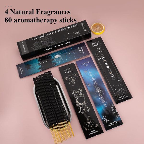 White Sage and Sandalwood Sticks-100 Insence Sticks + Incense Stick Holder Bundle with 6 Most Liked Fragrances Including Dragon's Blood,Lavender,Jasmine or Inciensos, Sleep Incents - Image 46