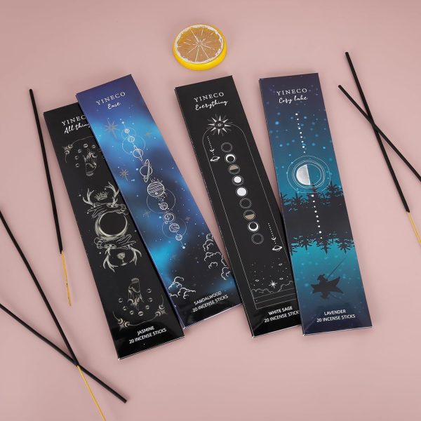 White Sage and Sandalwood Sticks-100 Insence Sticks + Incense Stick Holder Bundle with 6 Most Liked Fragrances Including Dragon's Blood,Lavender,Jasmine or Inciensos, Sleep Incents - Image 48