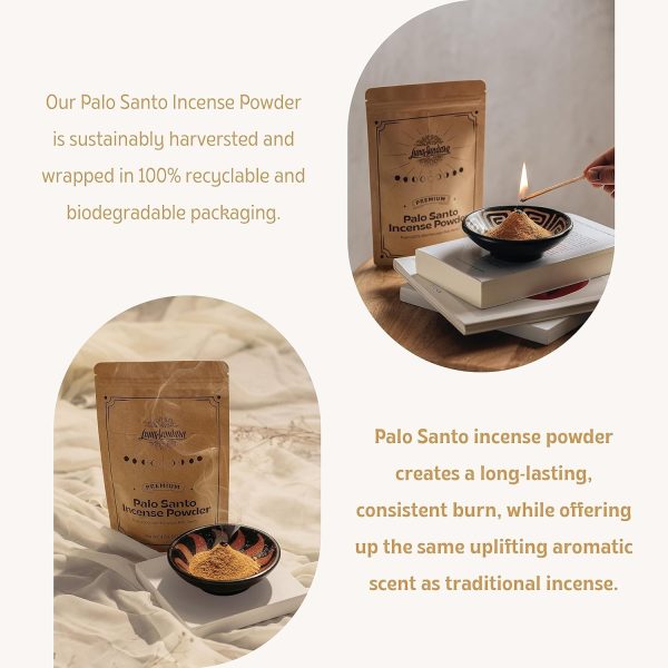 Luna Sundara Palo Santo Incense Powder from 100% Wild Peruvian Palo Santo 4oz Sustainably Palo Santo Wood Powder for Smudging and Homemade Incense (Powder of Palo Santo (Bursera Graveolens Wood)) - Image 4