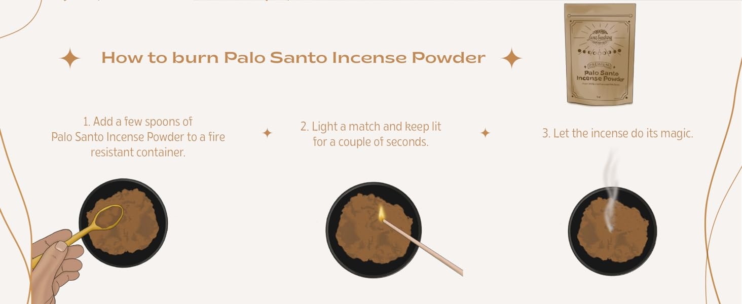 how to burn palo santo incense powder