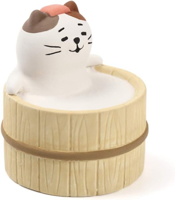 Aroma Ceramic Stone Diffuser [Japan Import] Aromatherapy Essential Oil Diffuser, Non Electric, Passive, Unique, Cute, Animal, Design for Women, Men, and Gifts (Bathing Cat)