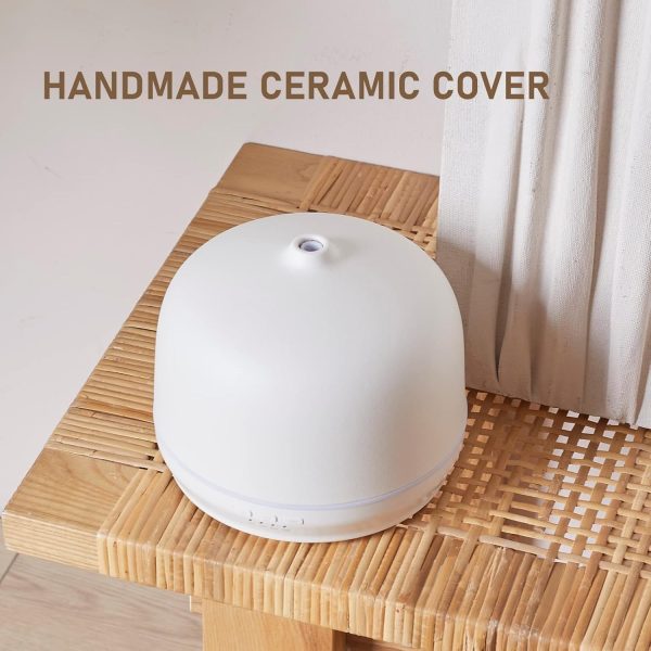 Ceramic Essential Oil Diffusers for Home Large Room, Aromatherapy Scent Air Diffuser Ultrasonic Aroma Defusers 500ml with TimedBlack- C - Image 11