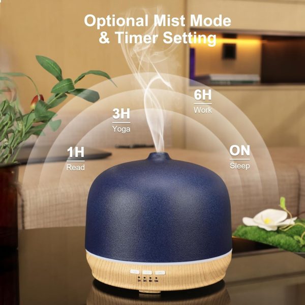 Ceramic Essential Oil Diffusers for Home Large Room, Aromatherapy Scent Air Diffuser Ultrasonic Aroma Defusers 500ml with TimedBlack- C - Image 22