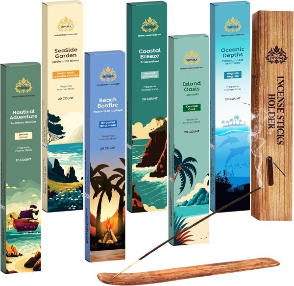 Aromatic Incense Sticks Gift Set 120 Natural & Non-Toxic Incense Sticks | 6 Soothing Scents | Home, Meditation, Relaxation & Yoga | Free Incense Holder | Perfect Valentines Day Gift - Image 15