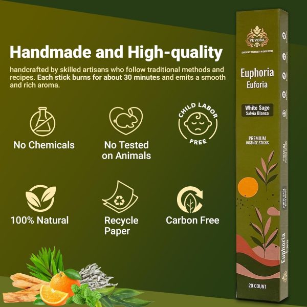 Aromatic Incense Sticks Gift Set 120 Natural & Non-Toxic Incense Sticks | 6 Soothing Scents | Home, Meditation, Relaxation & Yoga | Free Incense Holder | Perfect Valentines Day Gift - Image 22