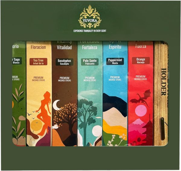 Aromatic Incense Sticks Gift Set 120 Natural & Non-Toxic Incense Sticks | 6 Soothing Scents | Home, Meditation, Relaxation & Yoga | Free Incense Holder | Perfect Valentines Day Gift - Image 27