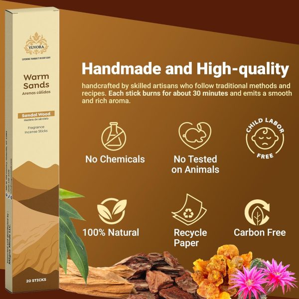 Aromatic Incense Sticks Gift Set 120 Natural & Non-Toxic Incense Sticks | 6 Soothing Scents | Home, Meditation, Relaxation & Yoga | Free Incense Holder | Perfect Valentines Day Gift - Image 30