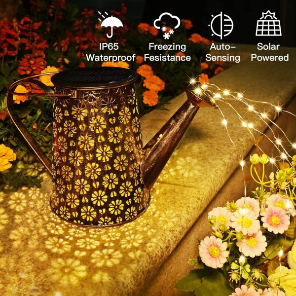 Solar Watering Can with Lights,Solar Outdoor Garden Decor Waterproof Large Hanging Lantern Landscape Lights Outside Decorations for Yard Clearance Porch Patio Pathway Gardening Gift - Image 3