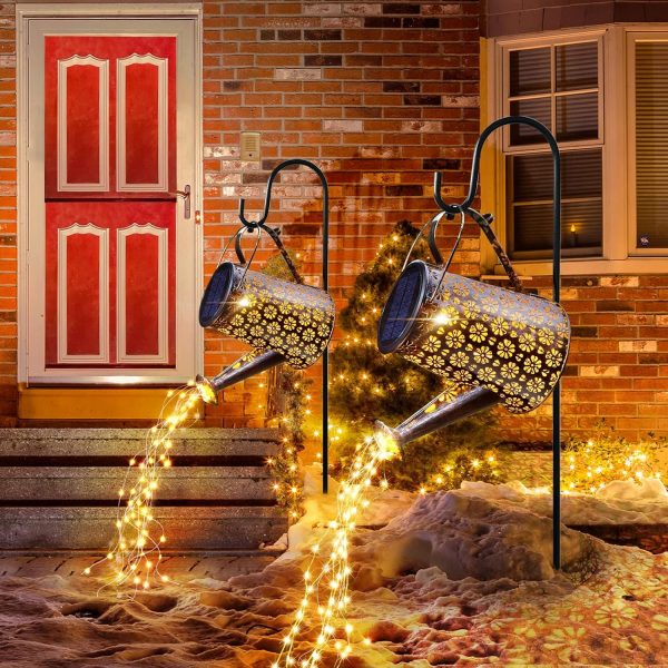 Solar Watering Can with Lights,Solar Outdoor Garden Decor Waterproof Large Hanging Lantern Landscape Lights Outside Decorations for Yard Clearance Porch Patio Pathway Gardening Gift - Image 7