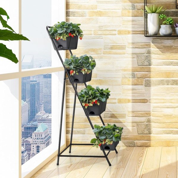 Vertical Garden Planter 3 Tier Raised Garden Bed Herb Garden Planter Outdoor Standing Garden Planter Box with Drainage Holes Removable Tray for Patio Balcony Porch Grey - Image 31