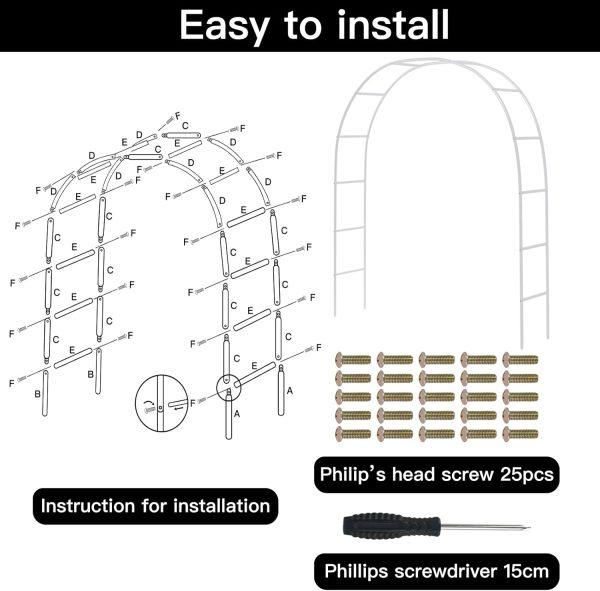 RUBFAC Metal Garden Arch, Wedding & Event Decoration, Garden Trellis for Climbing Plants, Assemble Freely 2 Sizes for Various Climbing Plant Roses Vines Bridal Party Decoration, Army Green, 1 Pack - Image 11