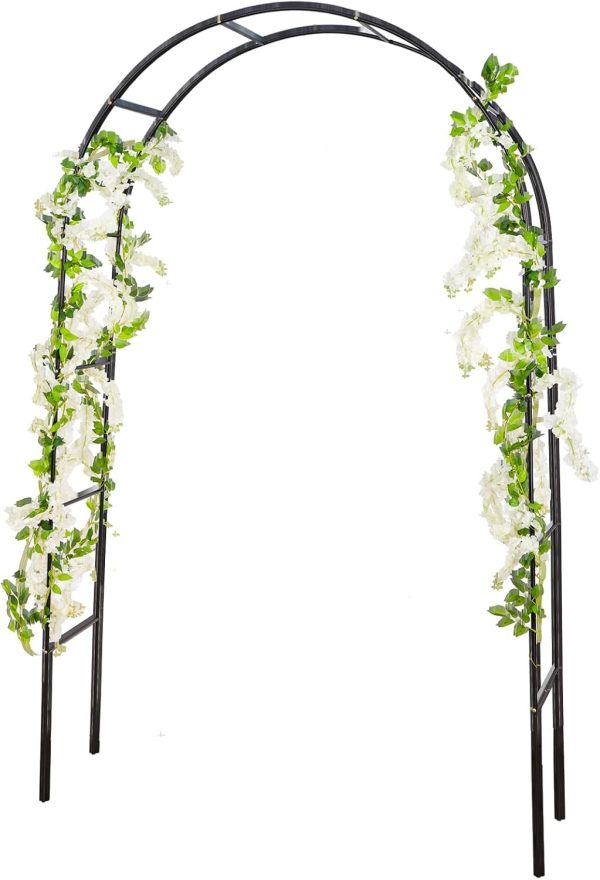 RUBFAC Metal Garden Arch, Wedding & Event Decoration, Garden Trellis for Climbing Plants, Assemble Freely 2 Sizes for Various Climbing Plant Roses Vines Bridal Party Decoration, Army Green, 1 Pack - Image 16