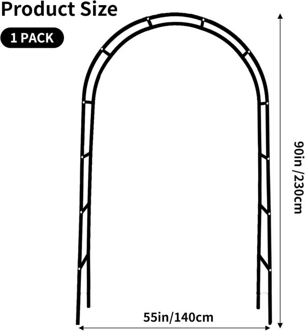 RUBFAC Metal Garden Arch, Wedding & Event Decoration, Garden Trellis for Climbing Plants, Assemble Freely 2 Sizes for Various Climbing Plant Roses Vines Bridal Party Decoration, Army Green, 1 Pack - Image 17