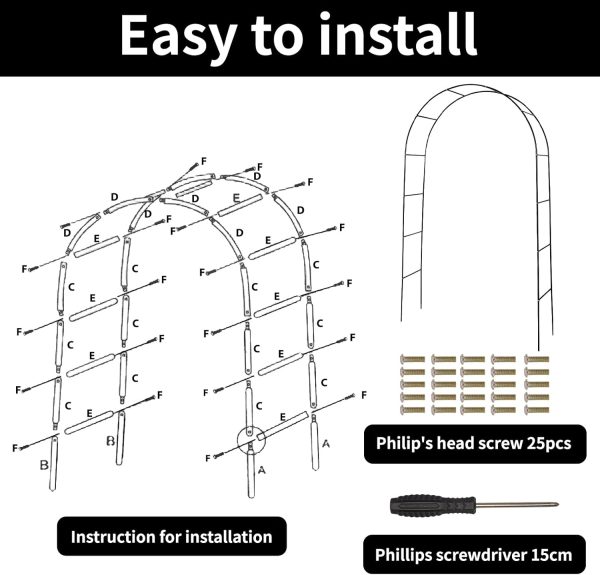 RUBFAC Metal Garden Arch, Wedding & Event Decoration, Garden Trellis for Climbing Plants, Assemble Freely 2 Sizes for Various Climbing Plant Roses Vines Bridal Party Decoration, Army Green, 1 Pack - Image 18