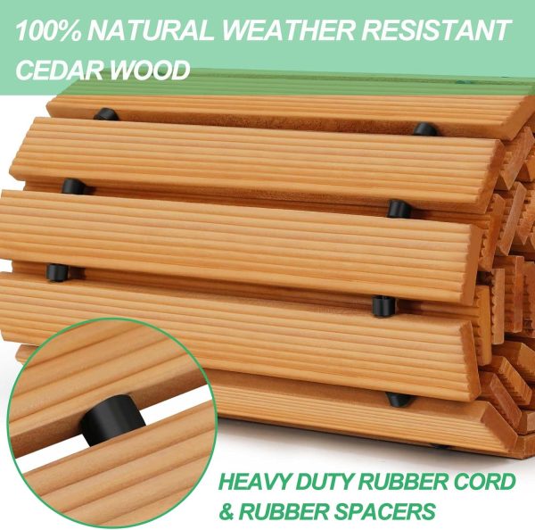 RELIANCER 8' Wooden Garden Pathway,Outdoor Roll Out Cedar Straight Walkway,Patio Path Decorative Garden Boardwalk Walkways,Weather-Resistant Roll Up Beach Wood Road Floor,Wedding Party Pathways - Image 6