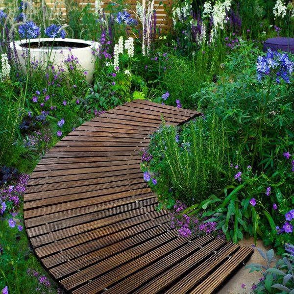 RELIANCER 8' Wooden Garden Pathway,Outdoor Roll Out Cedar Straight Walkway,Patio Path Decorative Garden Boardwalk Walkways,Weather-Resistant Roll Up Beach Wood Road Floor,Wedding Party Pathways - Image 17