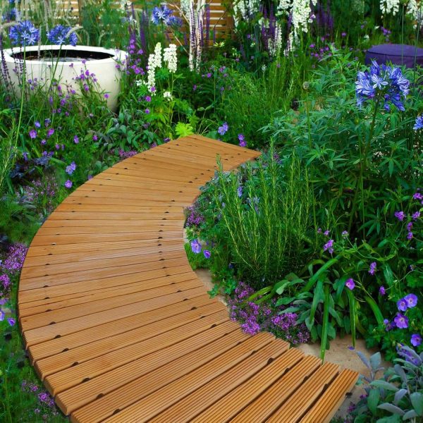 RELIANCER 8' Wooden Garden Pathway,Outdoor Roll Out Cedar Straight Walkway,Patio Path Decorative Garden Boardwalk Walkways,Weather-Resistant Roll Up Beach Wood Road Floor,Wedding Party Pathways - Image 33