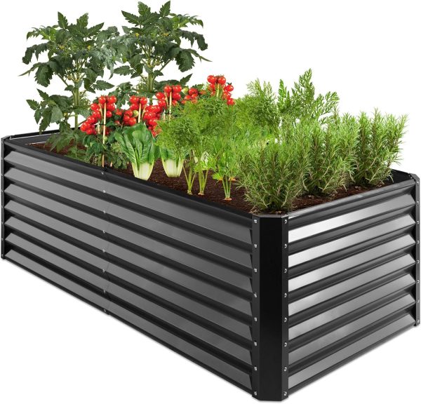 Best Choice Products 6x3x2ft Outdoor Metal Raised Garden Bed, Deep Root Box Planter for Vegetables, Flowers, Herbs, and Succulents w/ 269 Gallon Capacity - Gray