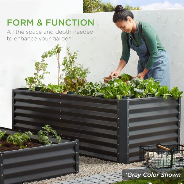 Best Choice Products 6x3x2ft Outdoor Metal Raised Garden Bed, Deep Root Box Planter for Vegetables, Flowers, Herbs, and Succulents w/ 269 Gallon Capacity - Gray - Image 14