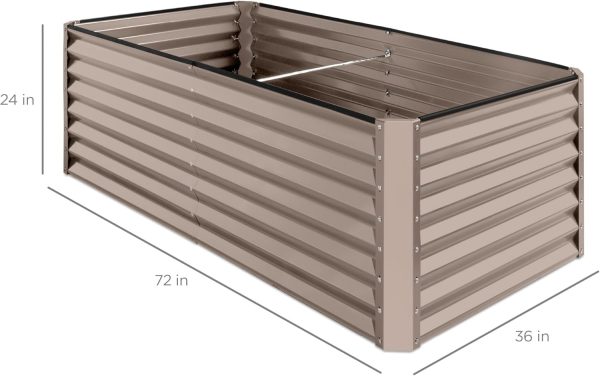 Best Choice Products 6x3x2ft Outdoor Metal Raised Garden Bed, Deep Root Box Planter for Vegetables, Flowers, Herbs, and Succulents w/ 269 Gallon Capacity - Gray - Image 15